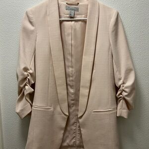 H&M Light Pink Blazer with Ruched Sleeves